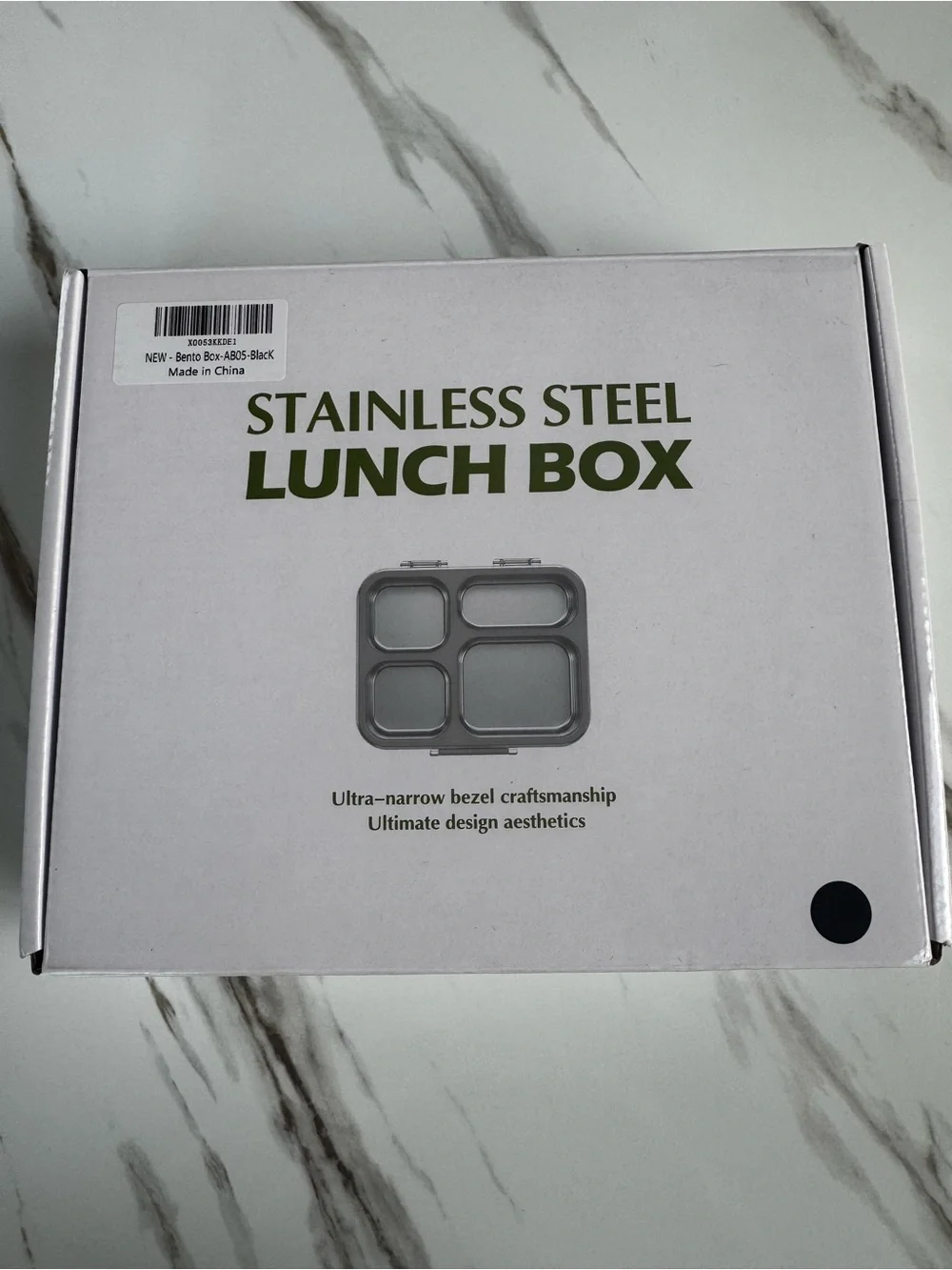 4-Compartment Stainless Steel Bento Lunch Box - Silver
